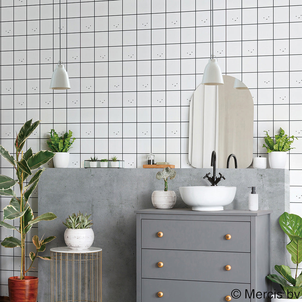 スクエアタイル|LV2459|のり付き壁紙