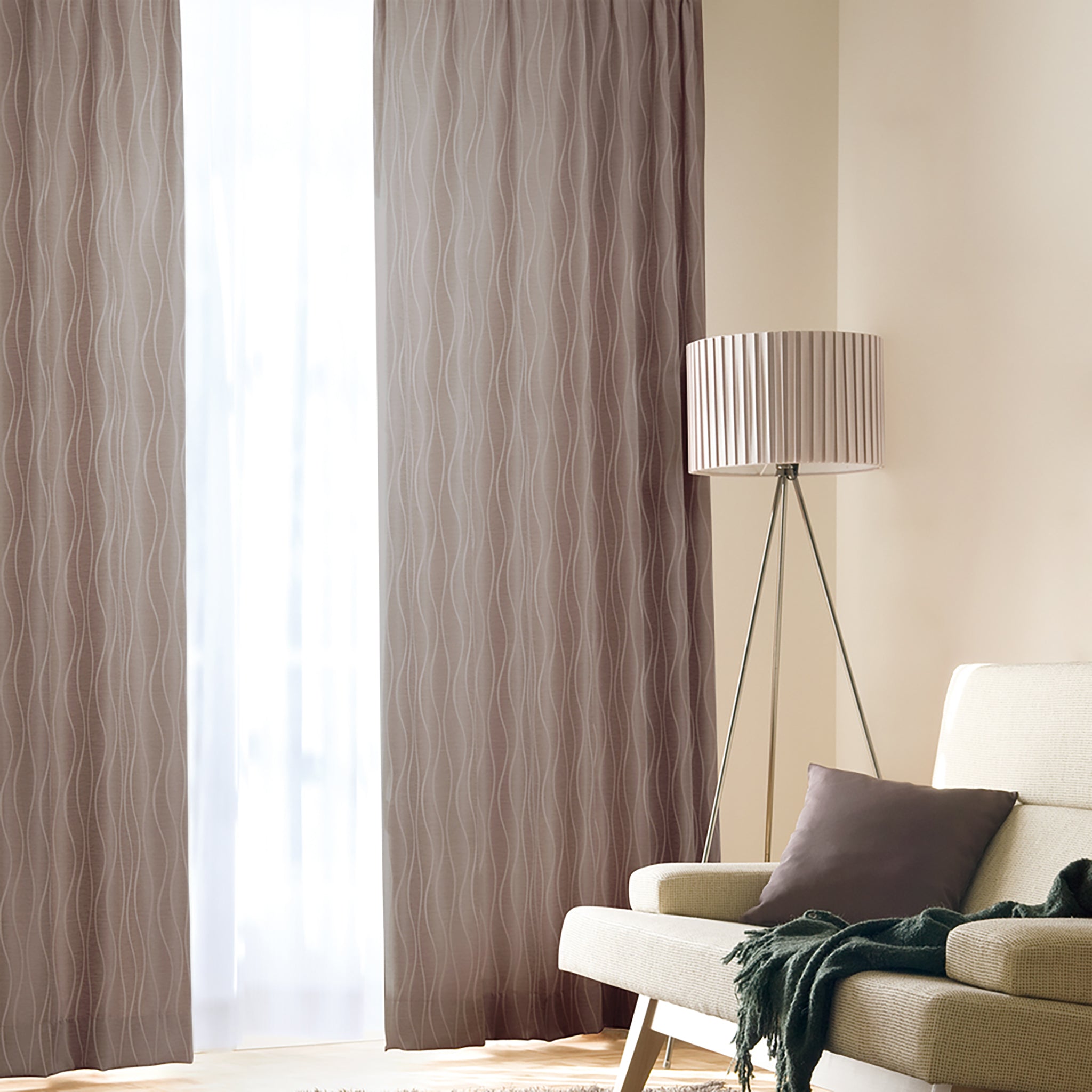 Simple & Wave|EC1072|ドレープカーテン