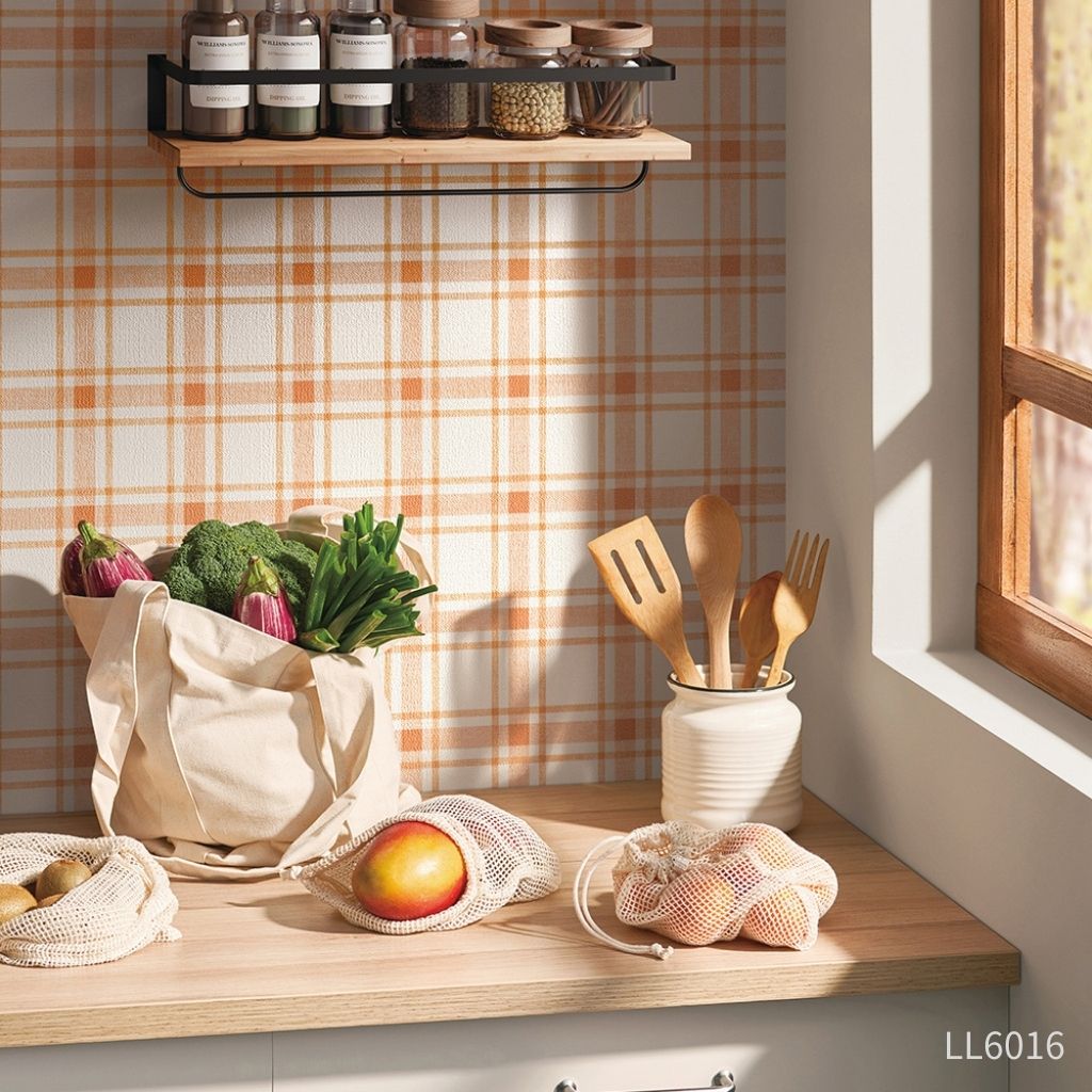 チェック|LL6015・6016|のり付き壁紙