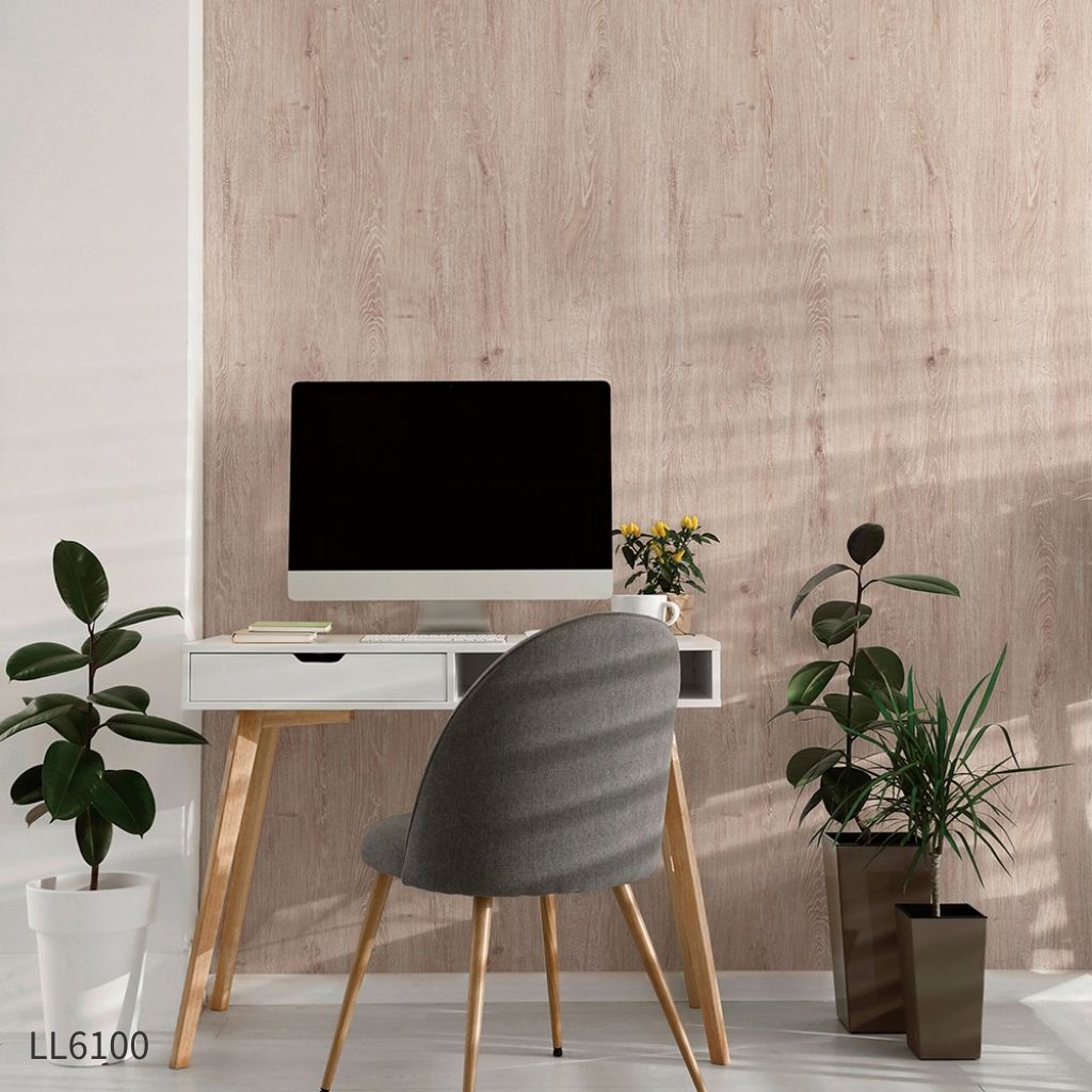 オーク板柾（目地なし）｜LL6100｜のり付き壁紙