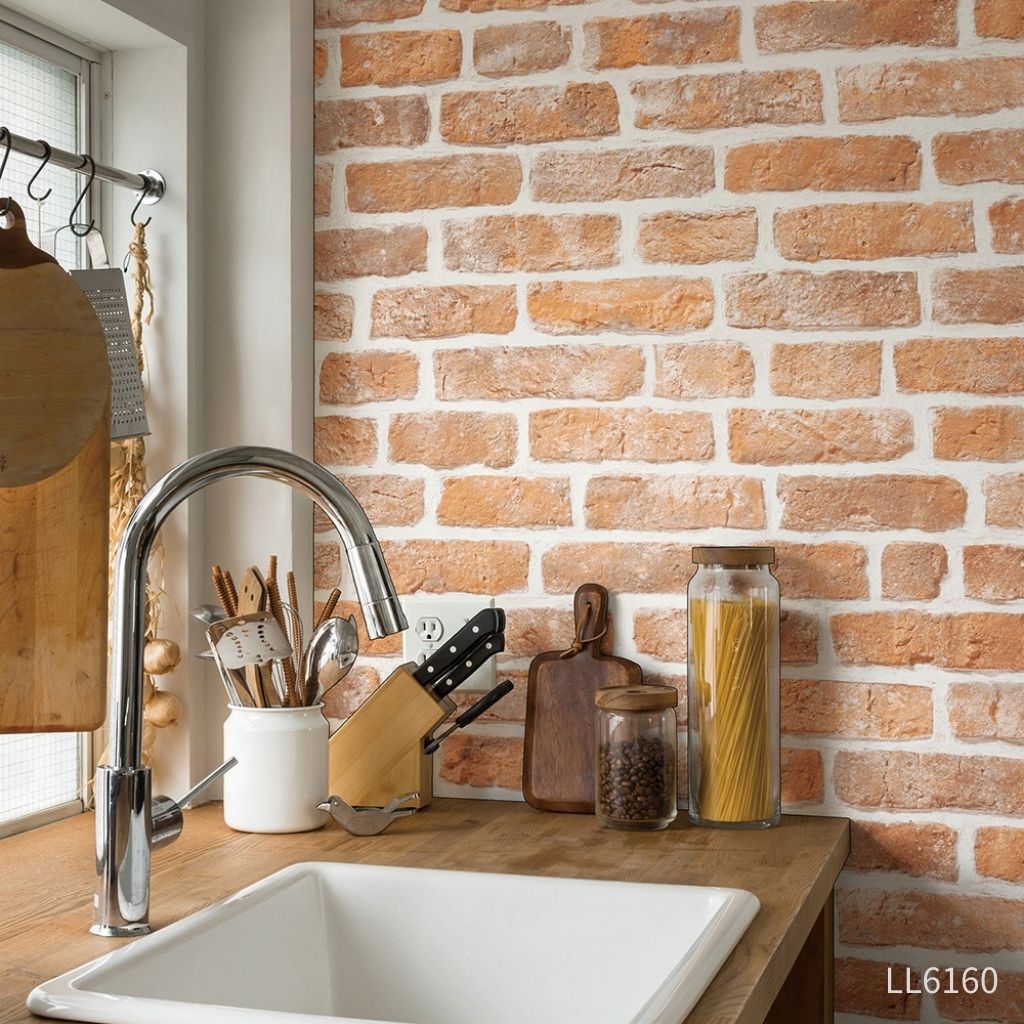 赤レンガ|LL6160|のり付き壁紙