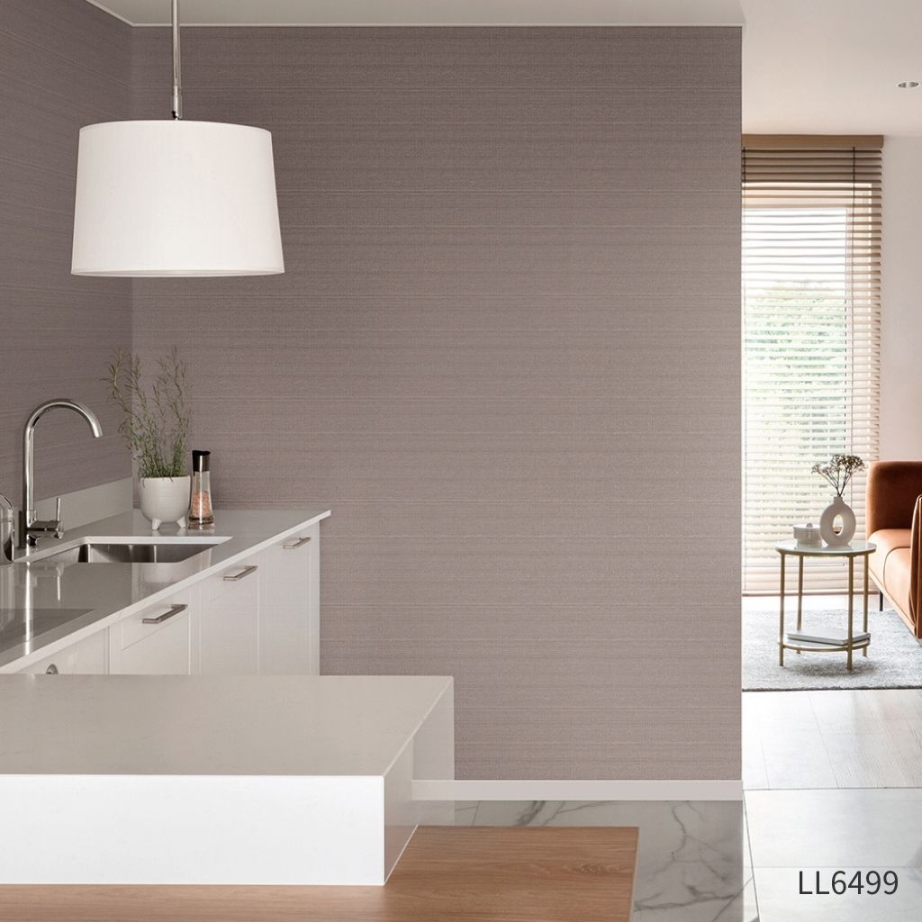 ボーダー柄の織物調|LL6498・6499|のり付き壁紙