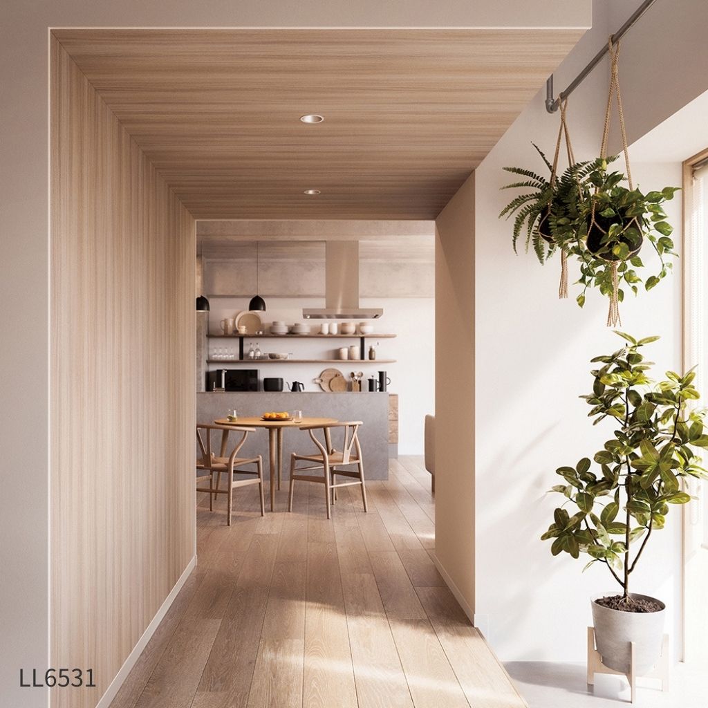 オーク板柾目(目地なし)|LL6531・6532|のり付き壁紙