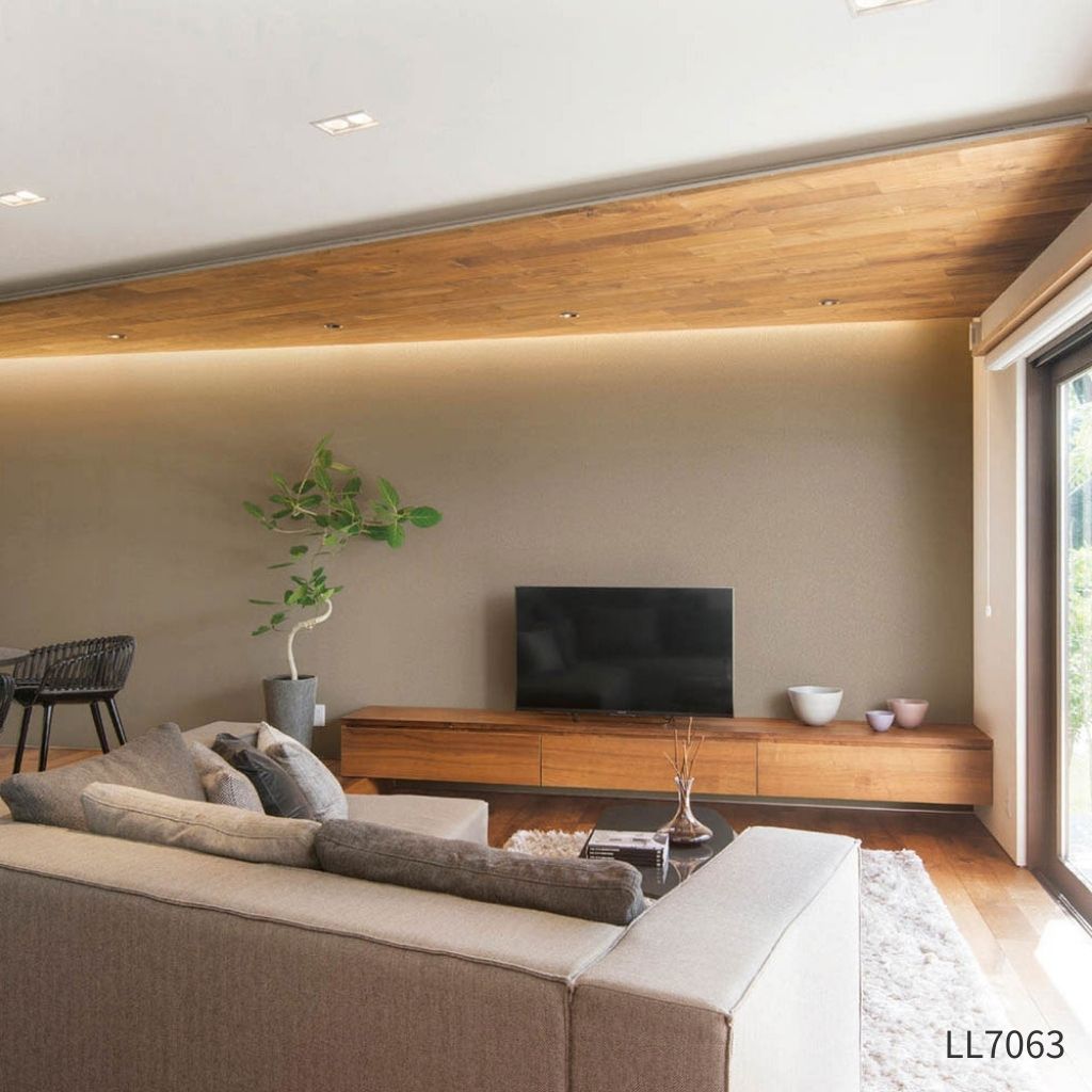 グレージュ塗り壁風壁紙 クロス|LL7062・LL7063|サンプル