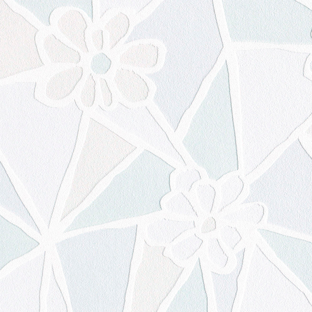 タイルに埋め込まれた花|LV2366・LV2367|サンプル