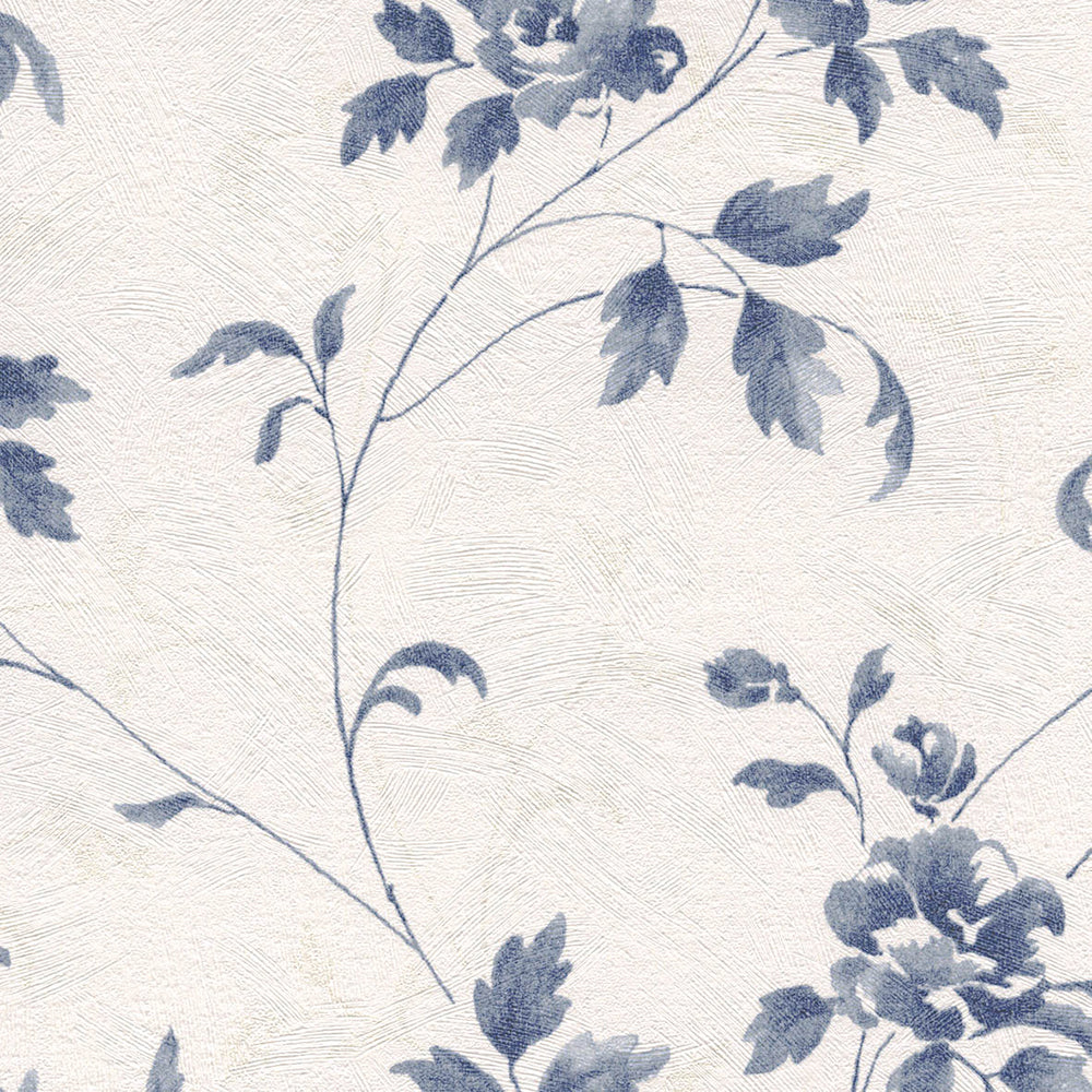 消臭+汚れ防止機能付き ブルーの植物柄|LV3545|サンプル