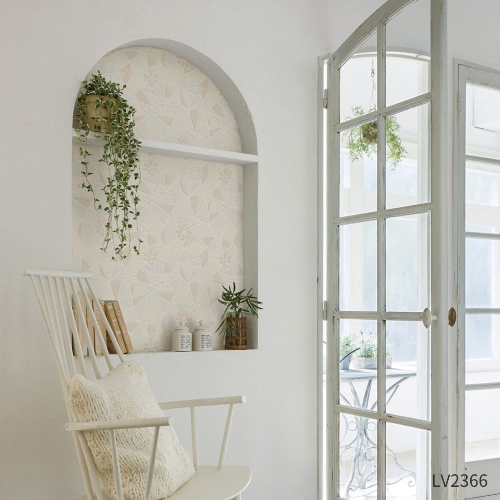 タイルに埋め込まれた花|LV2366・LV2367|サンプル