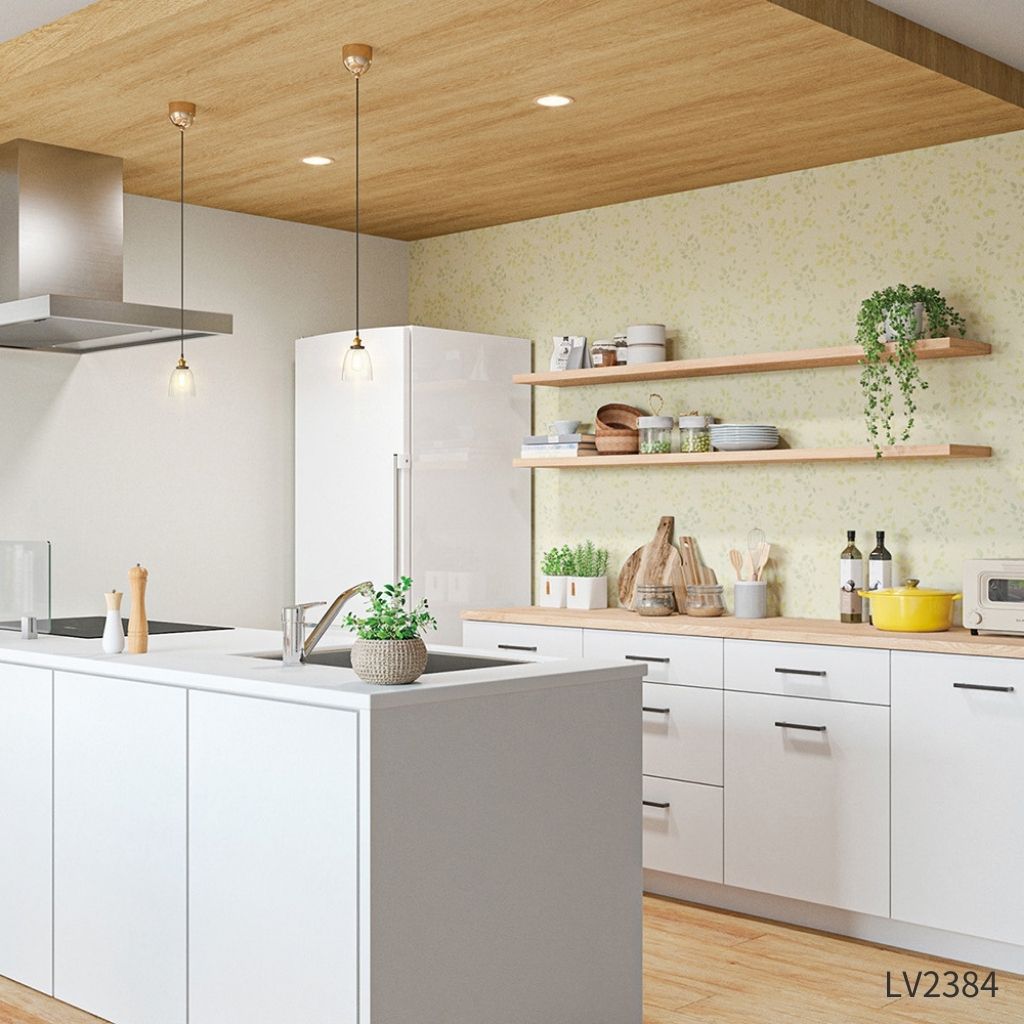 そよ風になびく葉っぱ|LV2383・LV2384|のり付き壁紙