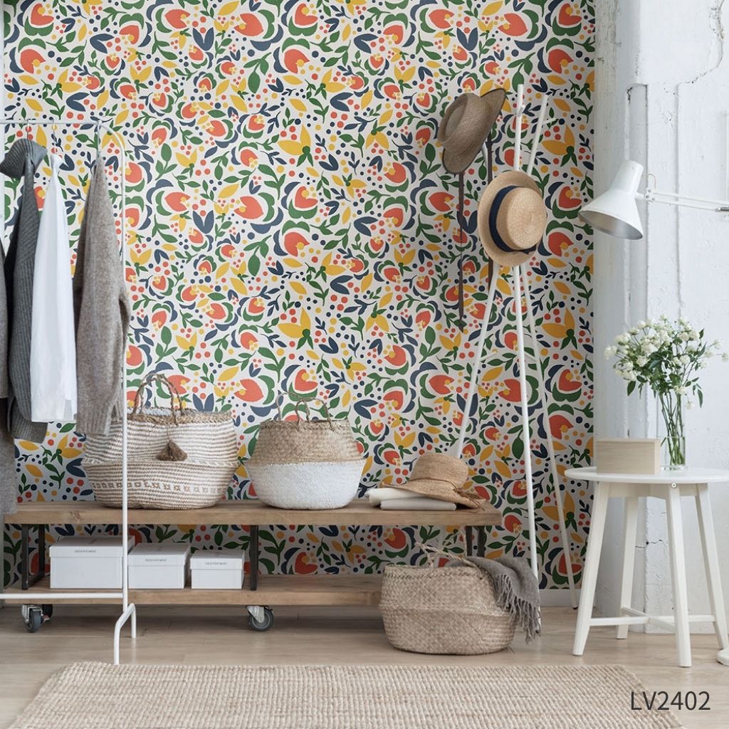 ビビットな花畑|LV2402・LV2403|のり付き壁紙