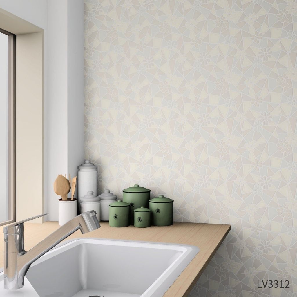 タイルに埋め込まれた花|LV3312・LV3313|サンプル