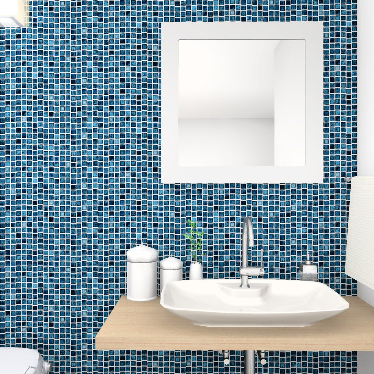 レトロな青タイル|LV3234|サンプル