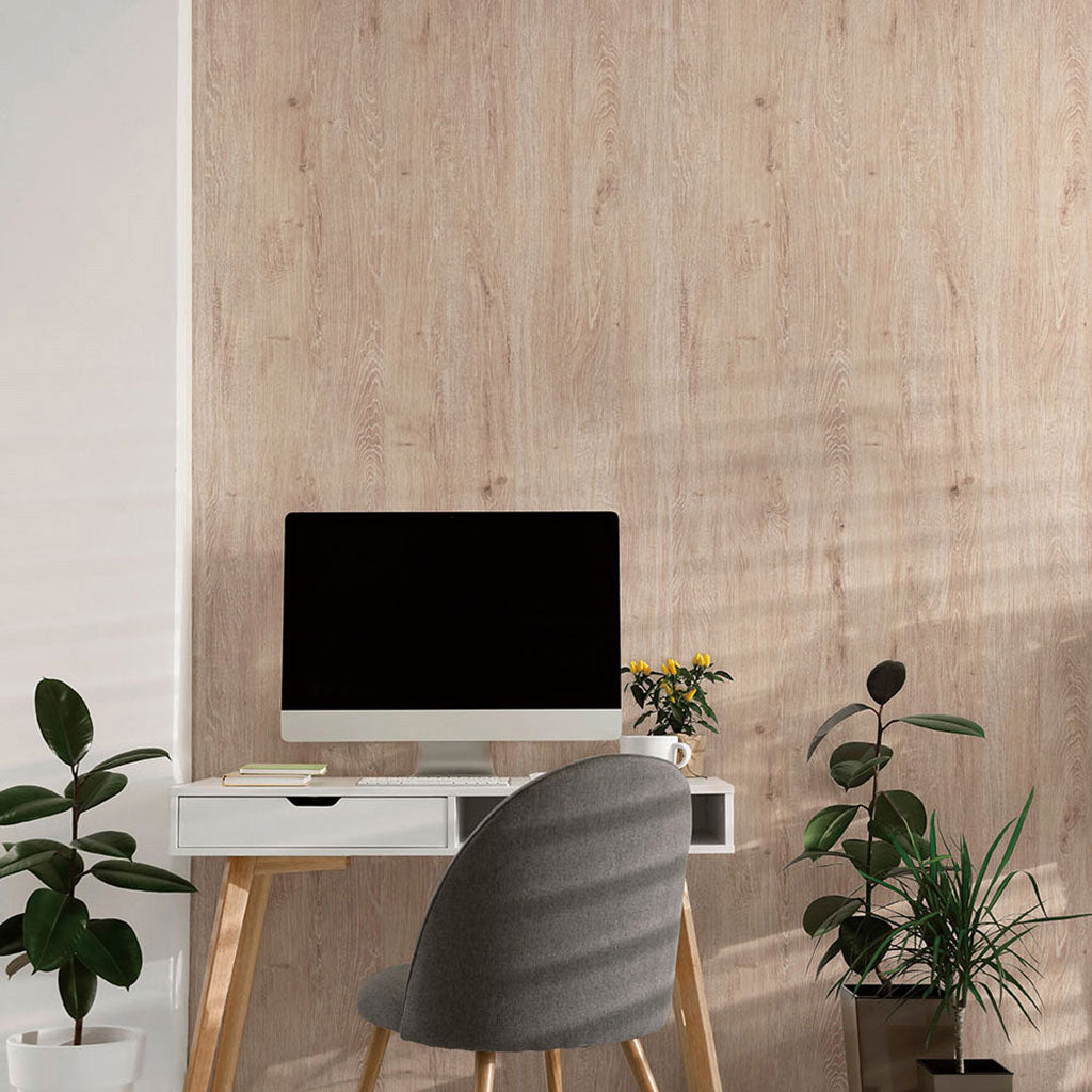 オーク板柾(目地なし)|LW225|のり付き壁紙