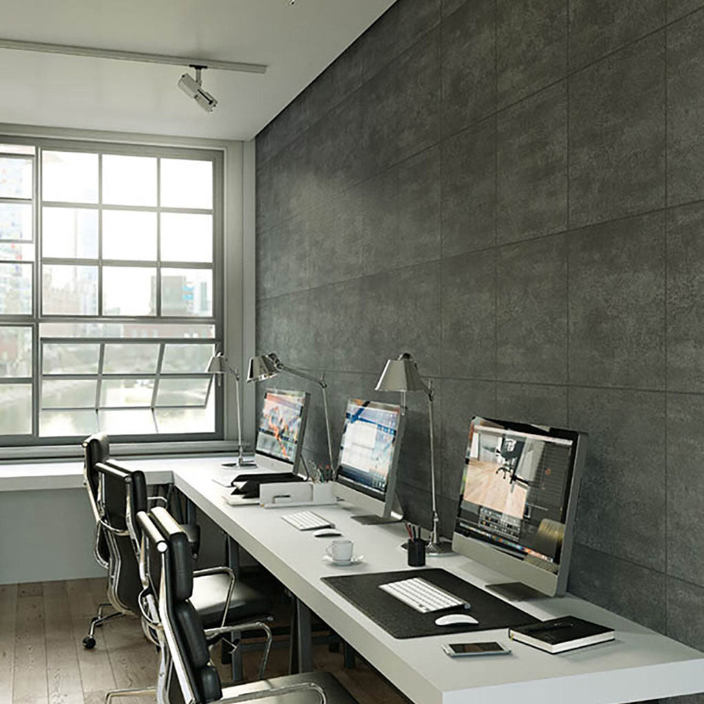 タイル調コンクリート|LW254|のり付き壁紙