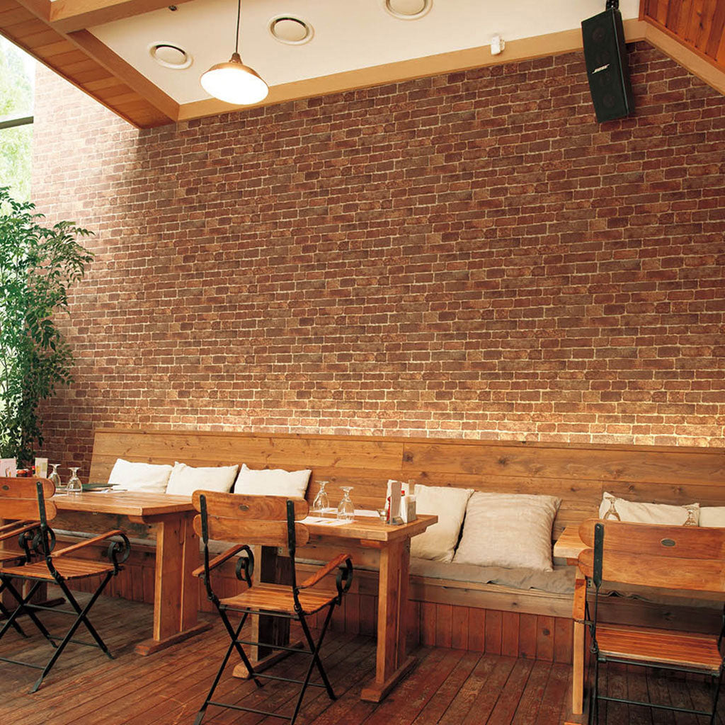 ブラウンブリック|LW265|のり付き壁紙