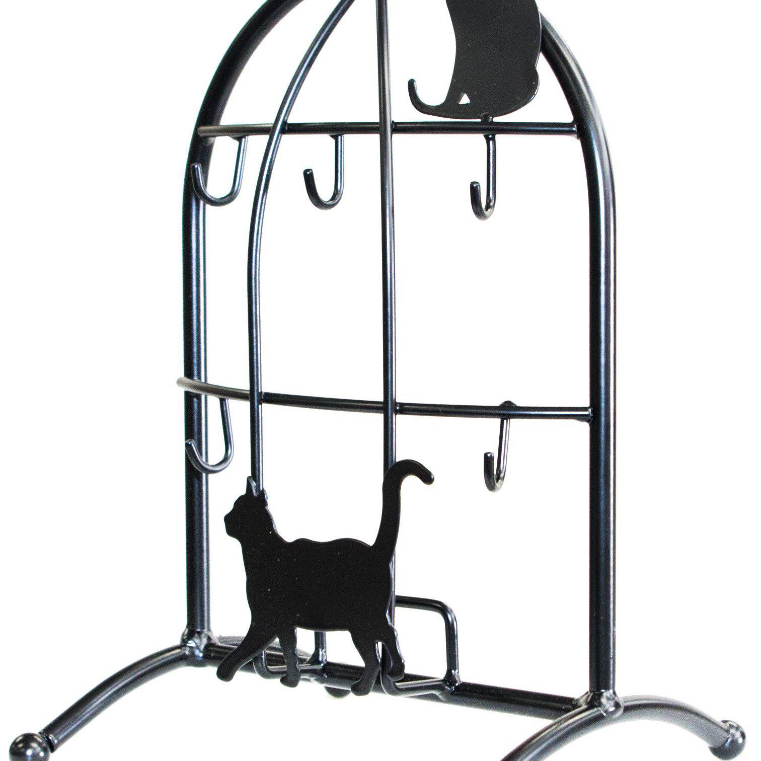 猫のスタンドキーフック | 幅17×奥行き16×高さ26cm | ブラック・送料無料
