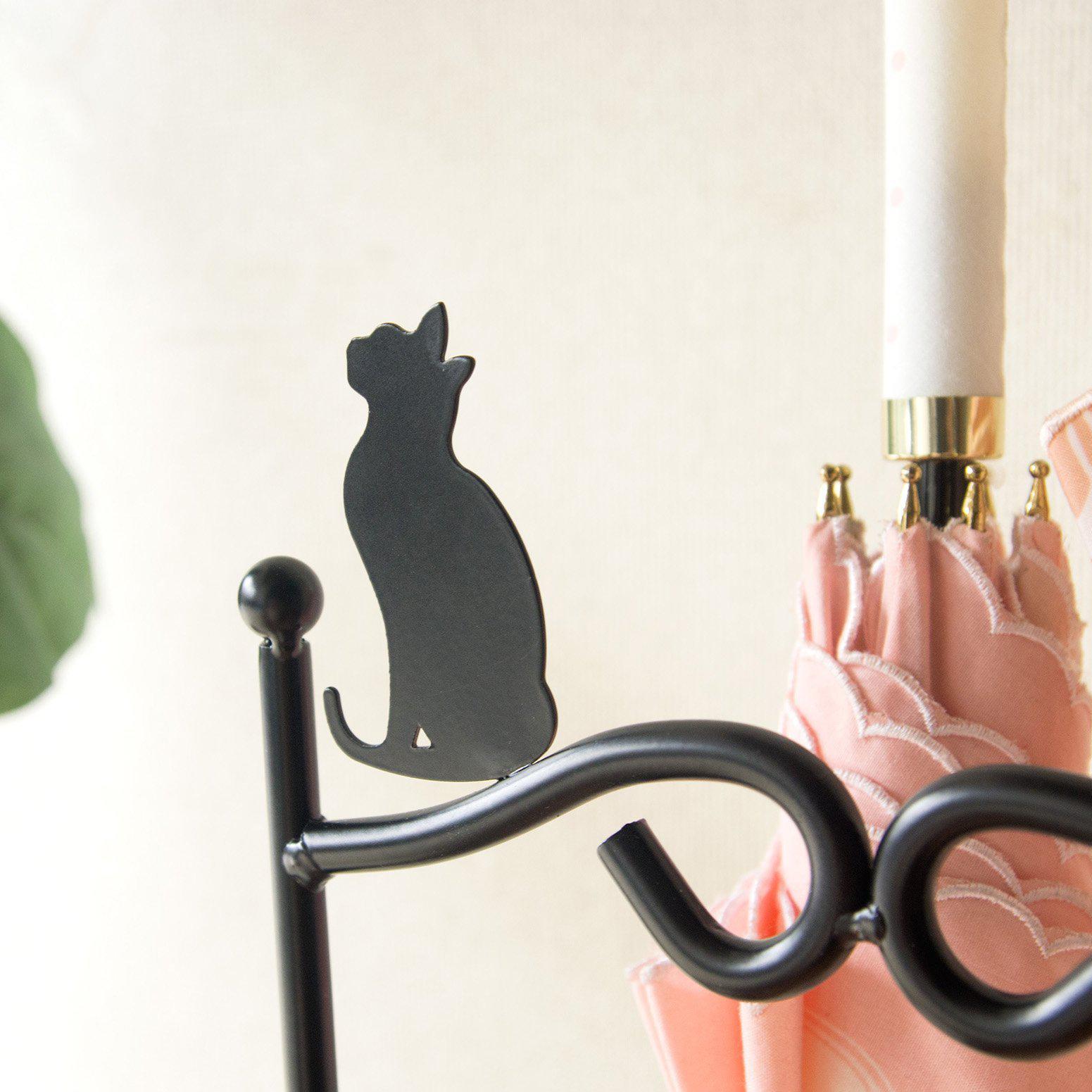 猫のアンブレラスタンド | 幅21×奥行き21×高さ62cm | ブラック・送料無料